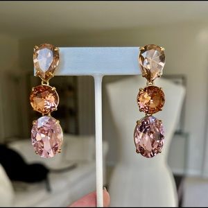 J.Crew Gemstone Peach & Pink Dangle Earrings